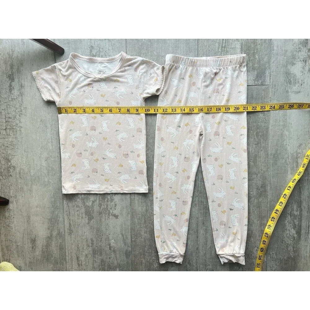 $45 MILKBERRY Pajamas Boutique Designer Bamboo 2 Piece Pjs Set Girls Easter 4T